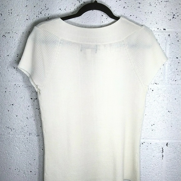 Requirements Large Off White Ribbed Knit Top - Picture 7 of 8